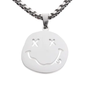 Nirvana SMILE FACE Hip Hop Rapper Pendant Chain Necklace
