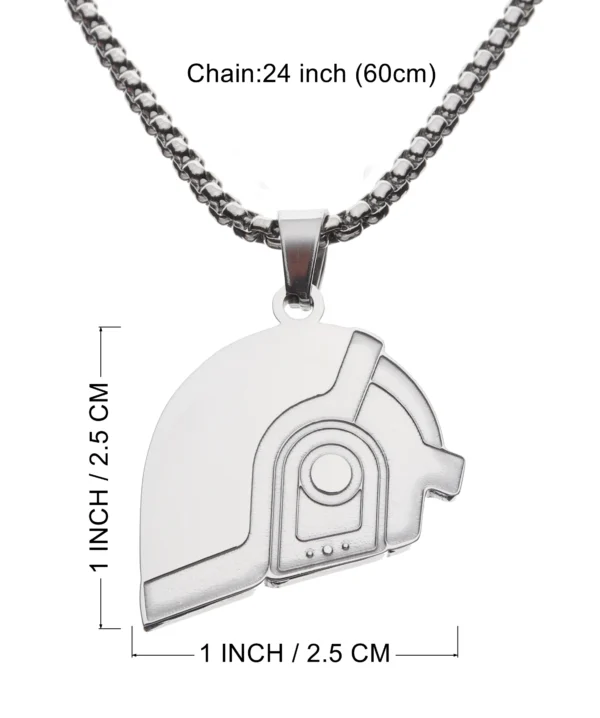 Daft punk Hip Hop Rapper Pendant Chain Necklace - 图片 2