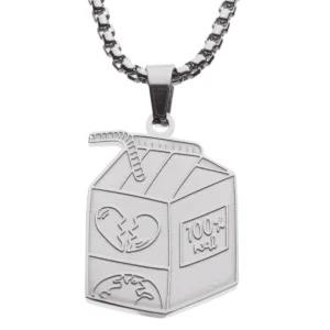 Juice WRLD heart Hip Hop Rapper Pendant Chain Necklace
